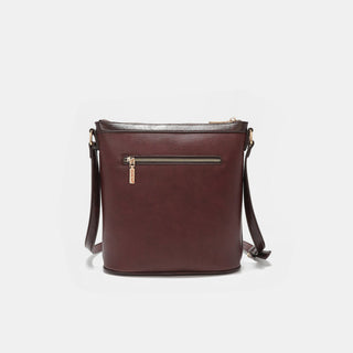 Metallic Stitching Embroidery Inlaid Rhinestone Crossbody Bag