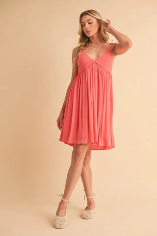 Ruched Plunge Mini Cami Dress
