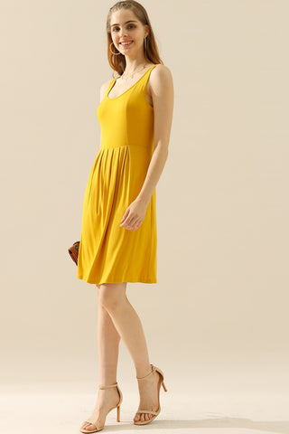 Ruched Sleeveless Dress